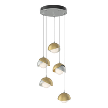 Hubbardton Forge 131125-SKT-STND-82-86-GG0711 - Brooklyn 5-Light Double Shade Pendant