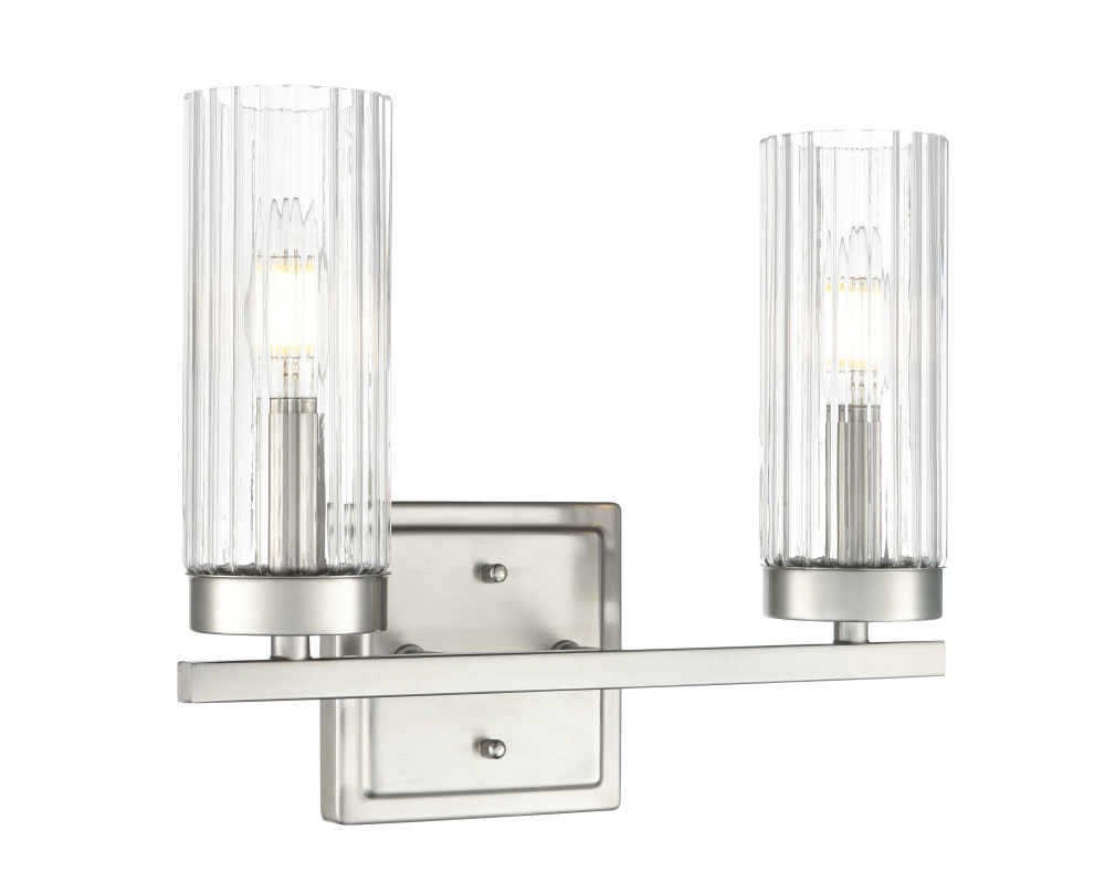 Iversen 12.5&#34; Wide 2-Light Vanity - Brushed Nickel