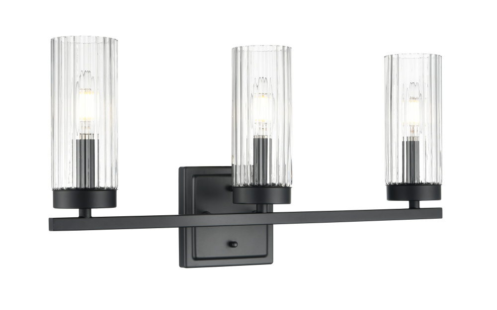 Iversen 21&#34; Wide 3-Light Vanity - Matte Black