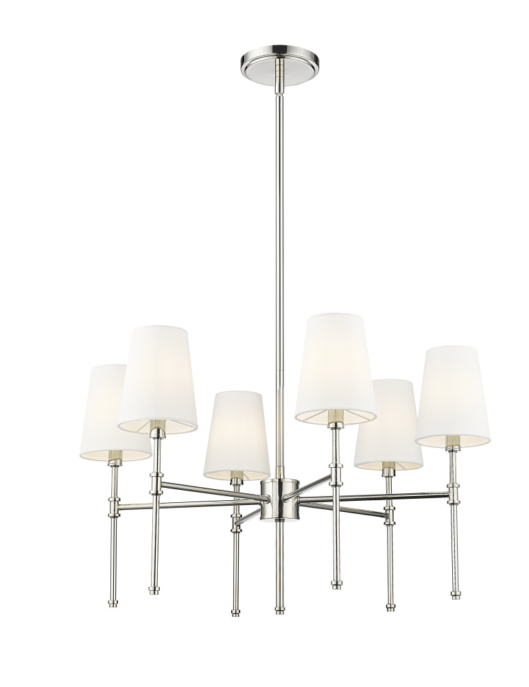 Adorra 25.75&#34; Wide 6-Light Chandelier - Polished Nickel