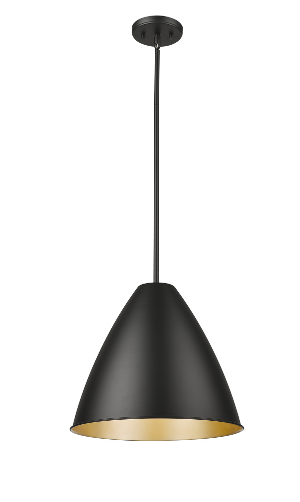 Kayman 15&#34; Wide 1-Light Pendant - Matte Black