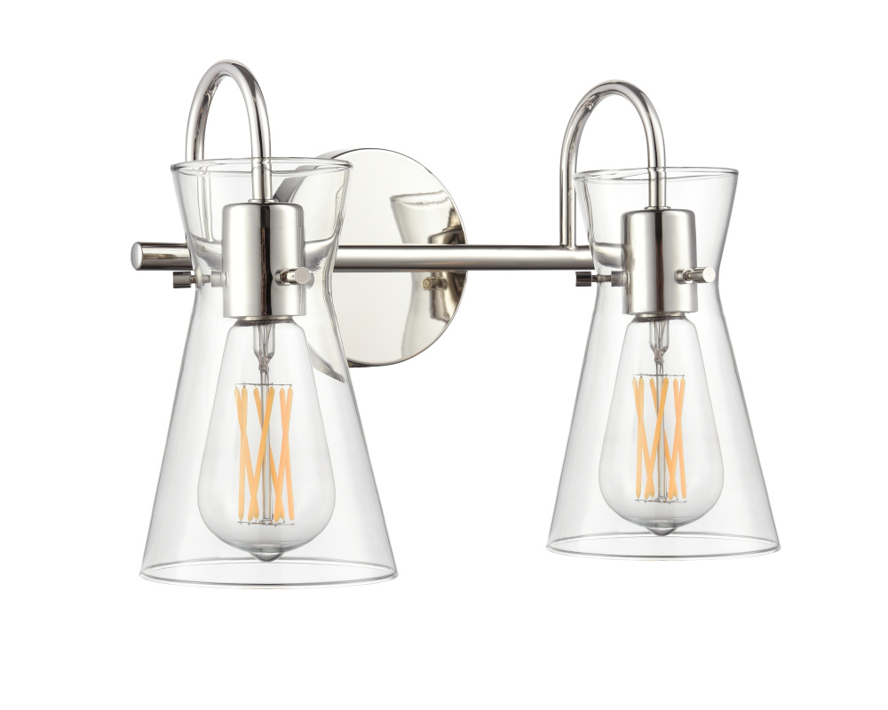 Camellia 13.5&#34; Wide 2-Light Vanity - Polished Nickel