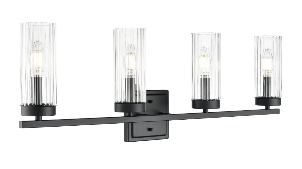 Iversen 29.75&#34; Wide 4-Light Vanity - Matte Black