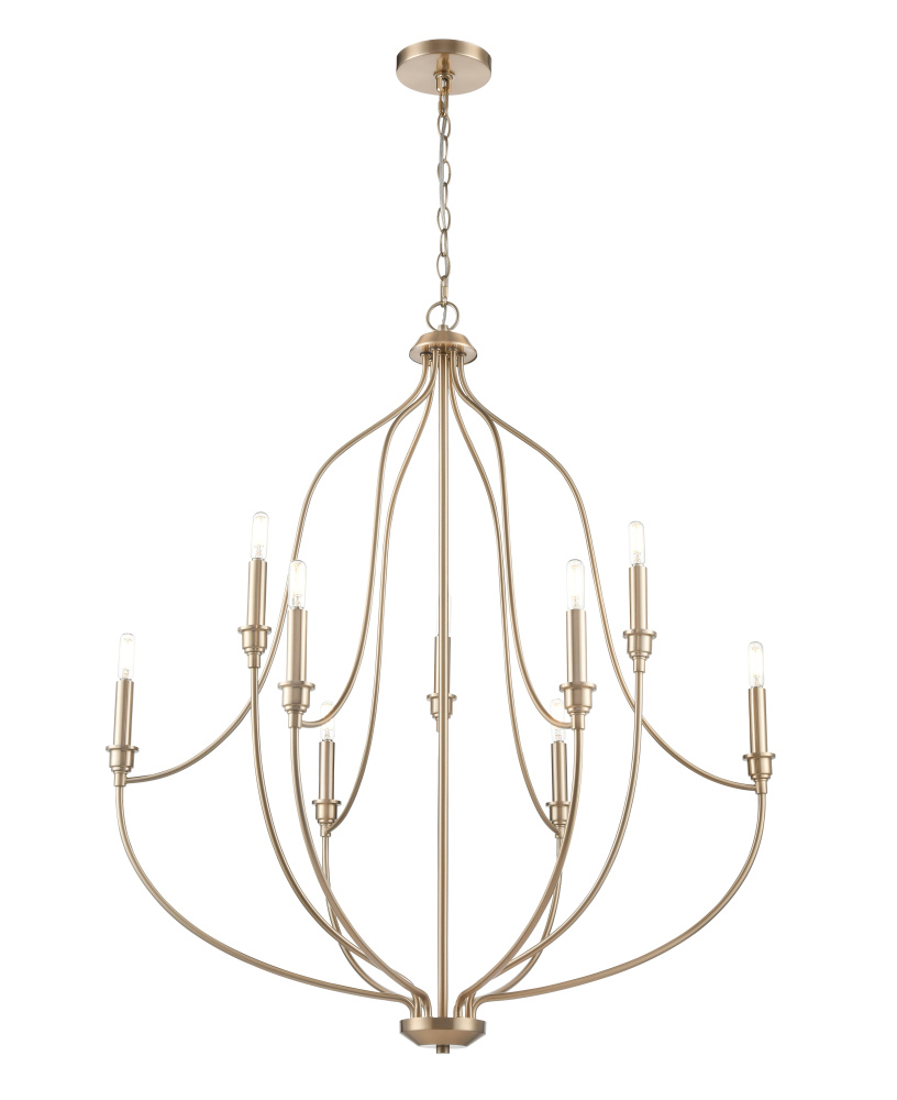 Senoia 32.5&#34; Wide 9-Light Chandelier - Modern Gold
