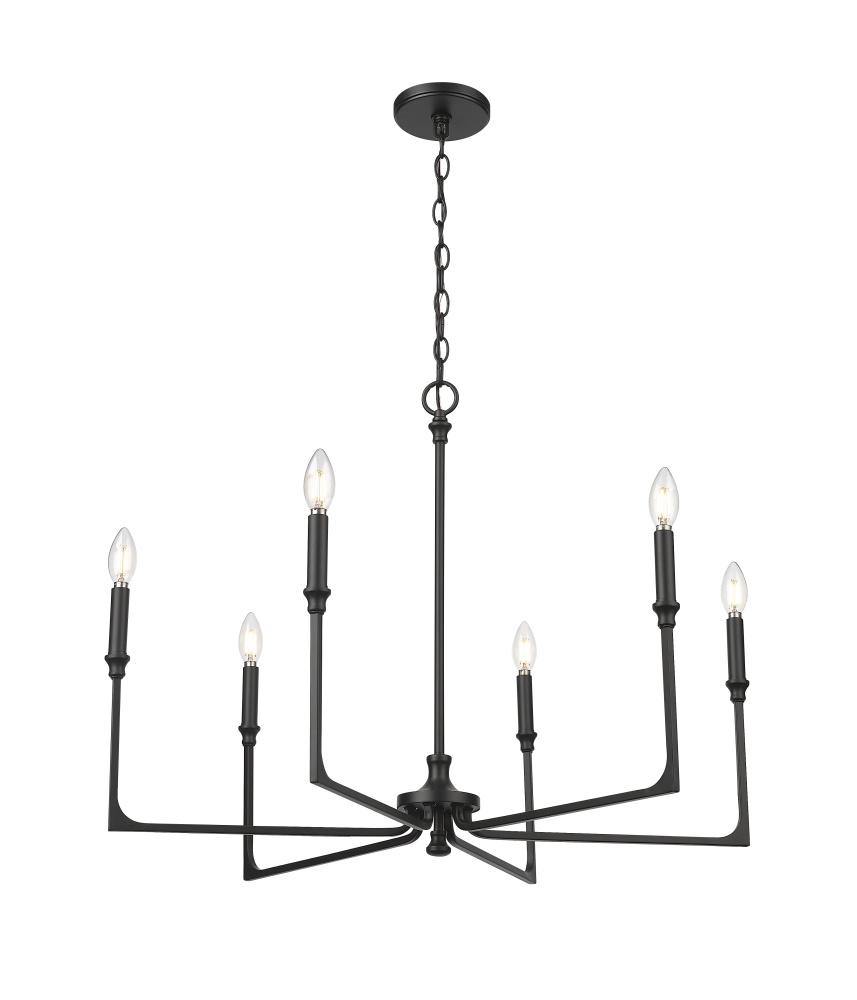 Azara 32&#34; Wide 6-Light Chandelier - Matte Black