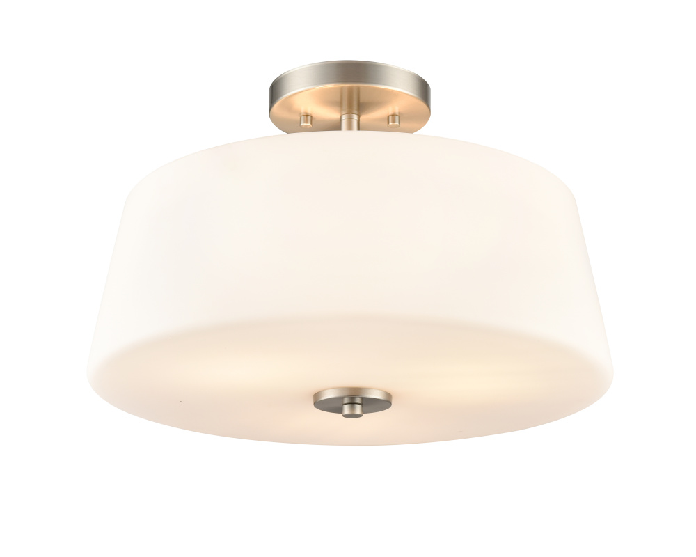 Laphia 15.75&#34; Wide 3-Light Semi Flush - Brushed Nickel