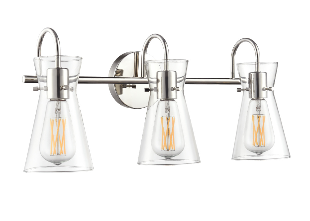 Camellia 22&#34; Wide 3-Light Vanity - Polished Nickel