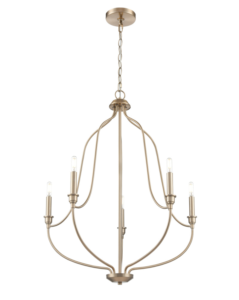 Senoia 25&#34; Wide 5-Light Chandelier - Modern Gold