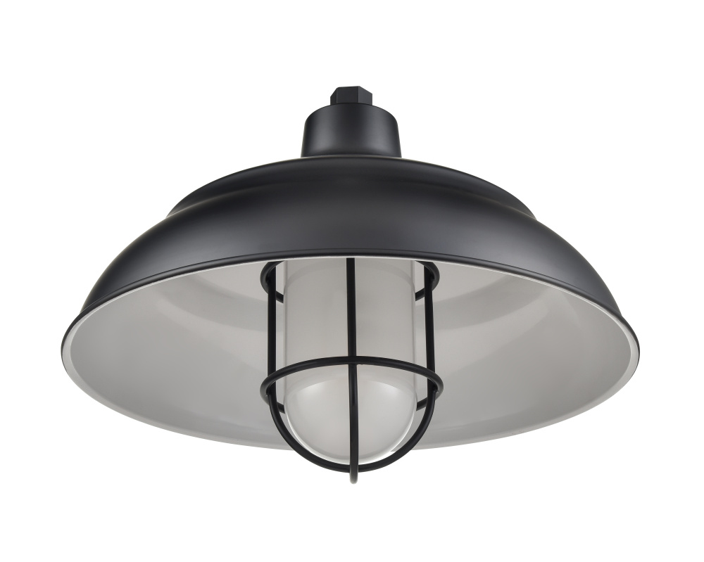 R-Series 17&#34; Wide 1-Light Indoor/Outdoor Warehouse Shade - Satin Black