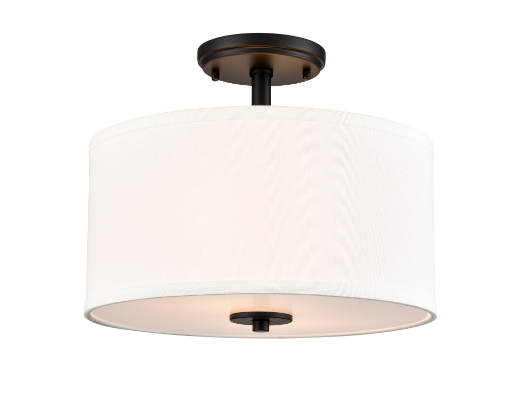 Guyten 13&#34; Wide 2-Light Semi Flush - Matte Black