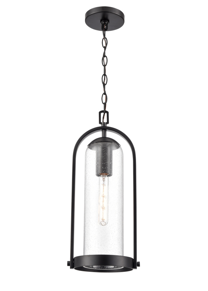 Luxio 8.25&#34; Wide 1-Light Outdoor Hanging Lantern - Powder Coated Black