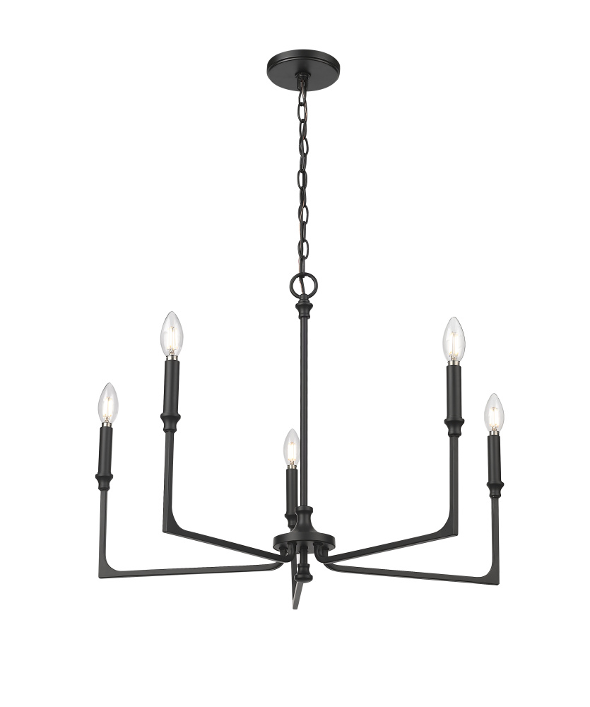 Azara 28&#34; Wide 5-Light Chandelier - Matte Black
