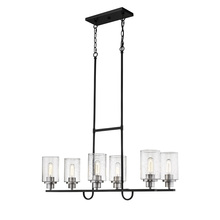 Millennium 3506-MB/BN - Clifton 6-Light Island Matte Black/Brushed Nickel