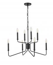 Millennium 29008-MB - Raven 8-Light Chandelier Ceiling Light Matte Black