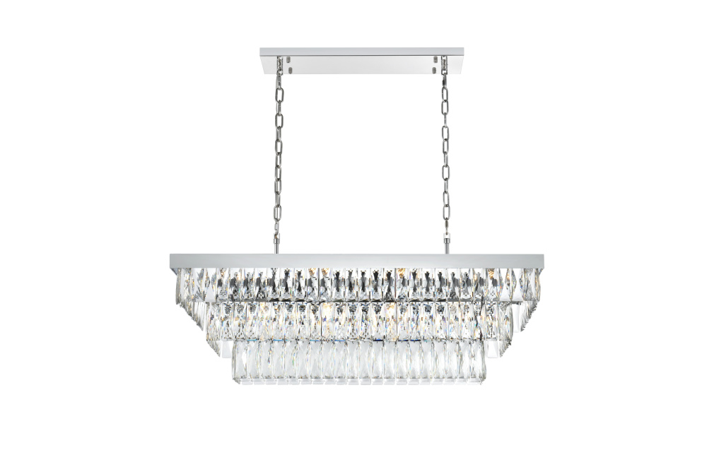 Pendant L36&#34;W16&#34;11.5&#34;L12 Chrome