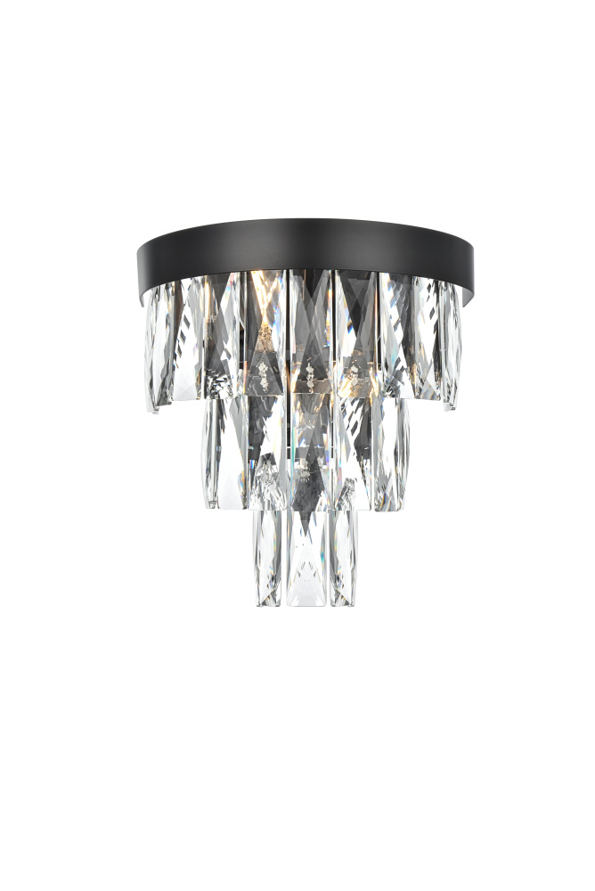 Wall Sconce W10&#34;S6.3&#34;H10.5&#34;L2 Black