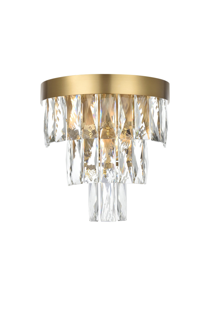 Wall Sconce W10&#34;S6.3&#34;H10.5&#34;L2 Satin Gold