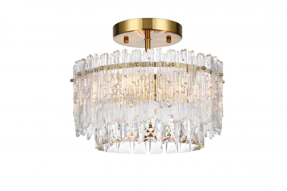 Emilia Flush D12&#34;H10&#34; E12 L3 Satin Gold