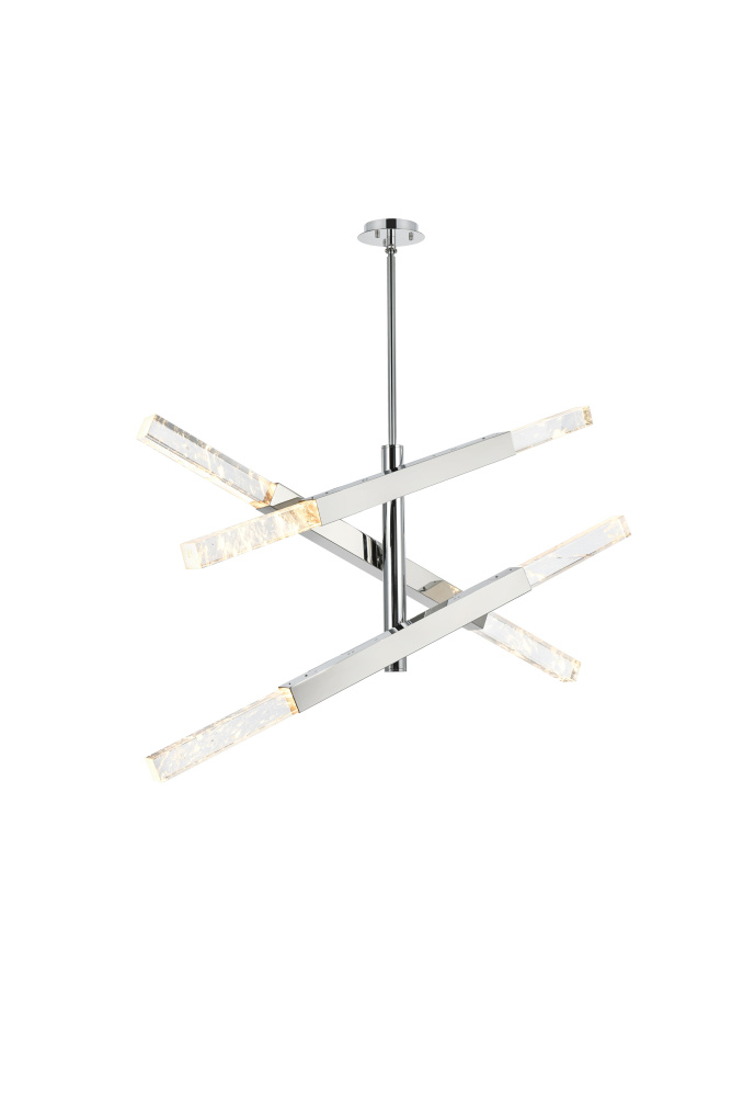 Pendant L48&#34;H19&#34;L6 Chrome