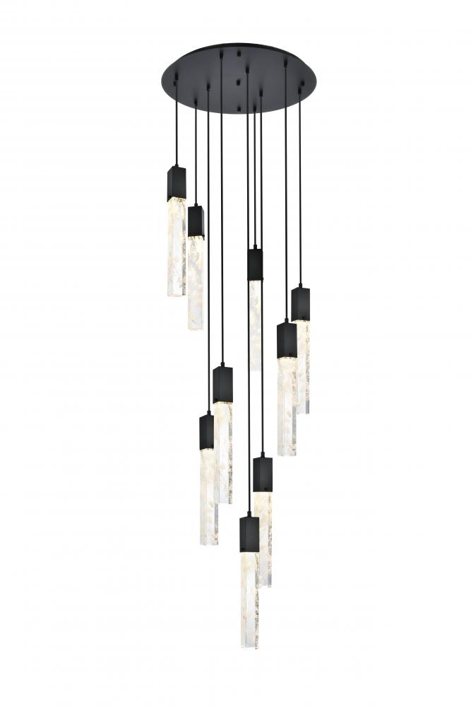 Pendant D24&#34;H24&#34;L9 Black