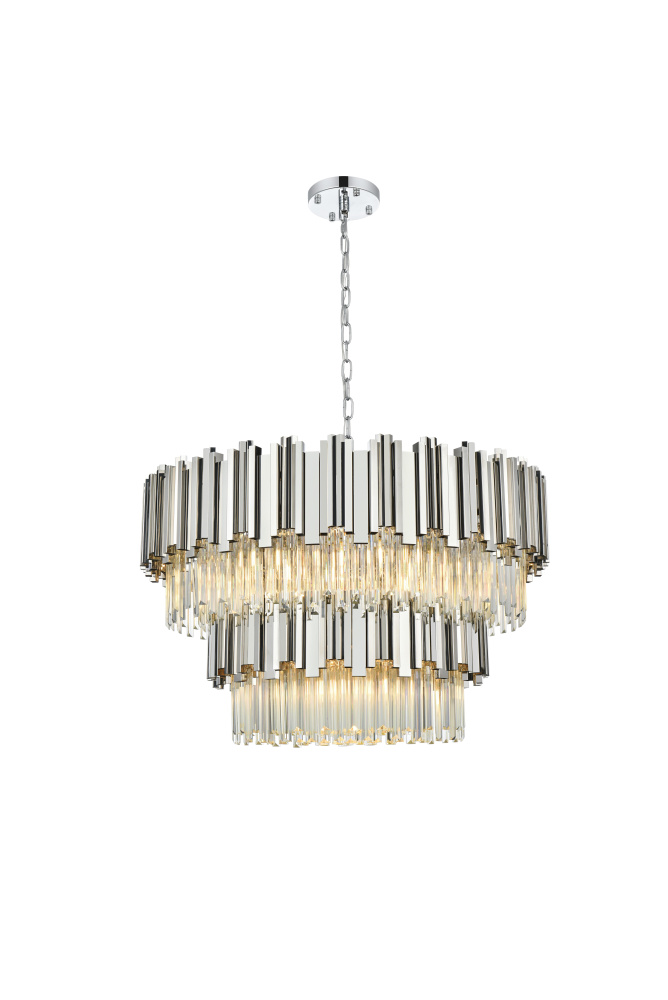 Pendant D32&#34;H19&#34;L12 Chrome