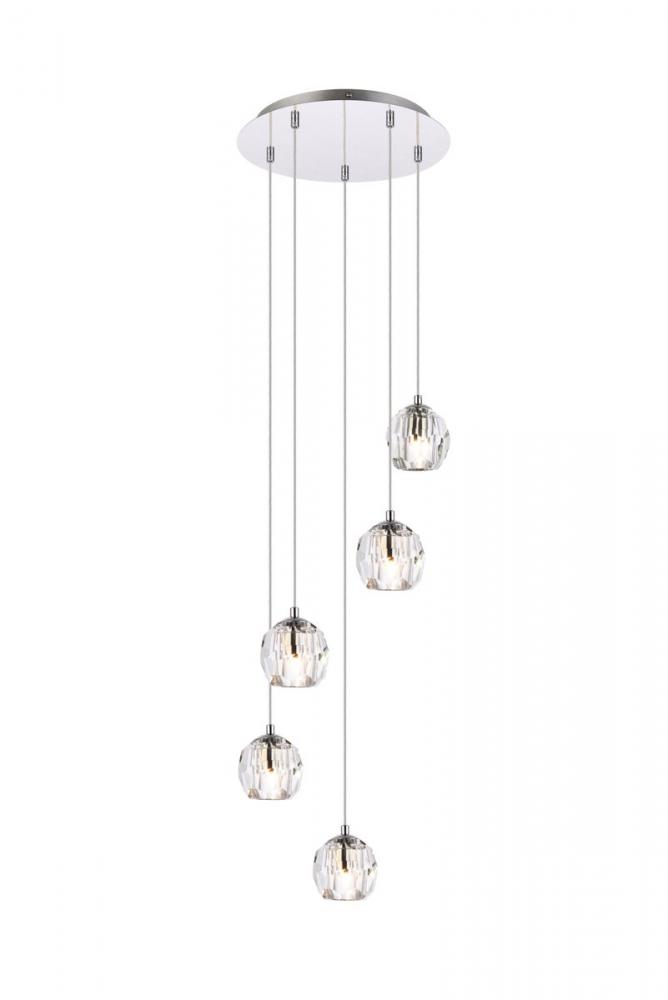 Eren 5 Lights Chrome Pendant