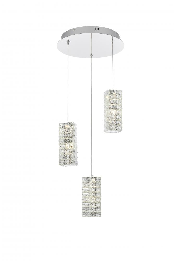 Aston Hang D16&#34;H9.5&#34;  LED L3 15W DIM 3CCT Chrome
