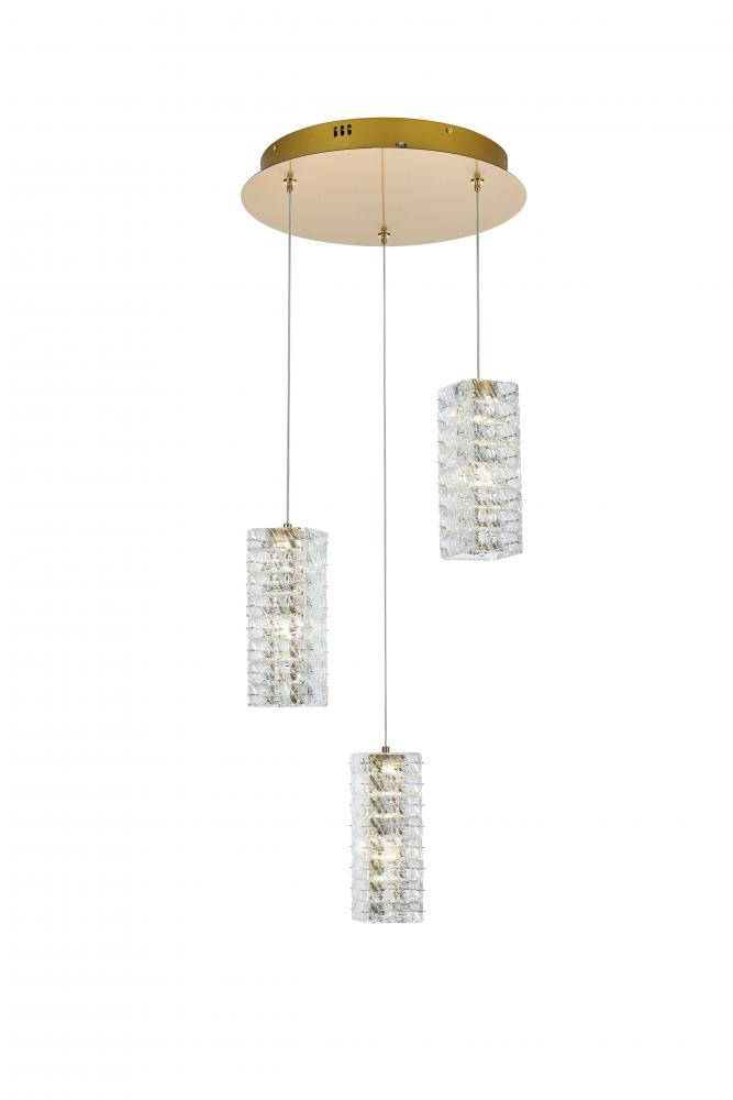 Aston Hang D16&#34;H9.5&#34; LED L3 15W DIM 3CCT Satin Gold