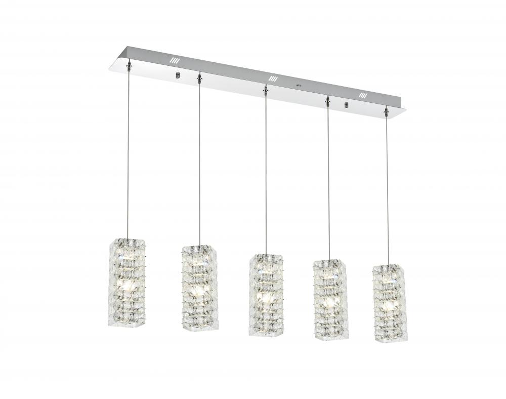 Aston Hang L40&#34; W5&#34; H9.5&#34; LED L5 25W DIM 3CCT Chrome