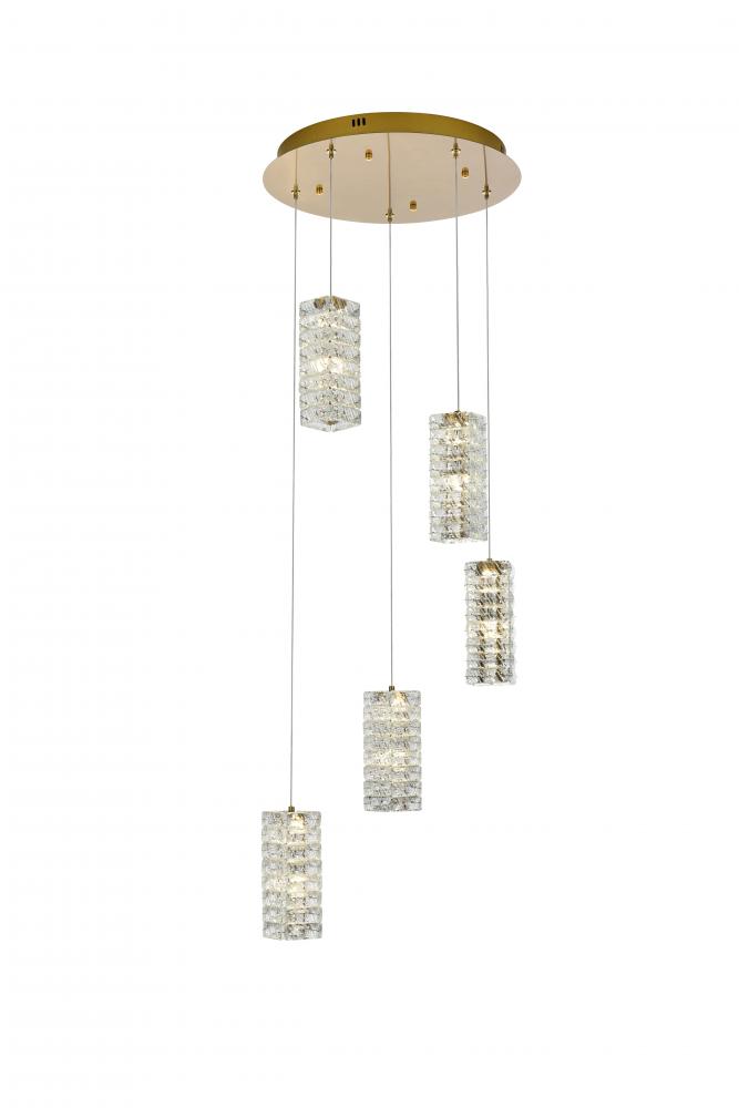 Aston Hang D20&#34;H9.5&#34; LED  L5 25W DIM 3CCT Satin Gold