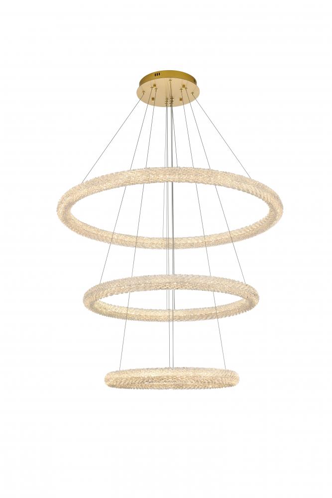 Bowen Hang D41.7&#34;+D31.5&#34;+D23.5&#34;H21&#34;LED 140W L3 Satin Gold