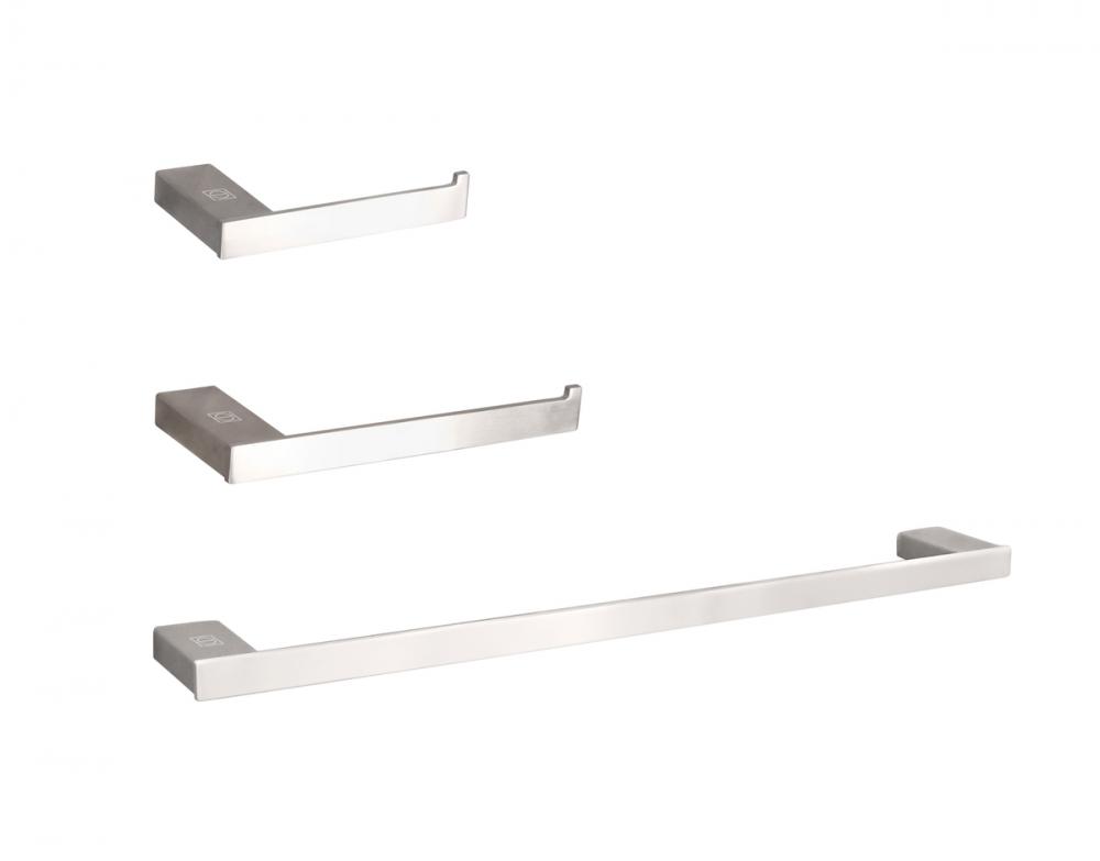 Bathroom hardware set 24&#34;x2.9&#34;+7&#34;x2.9&#34;+9.6&#34;x2.9&#34; brushed nickel