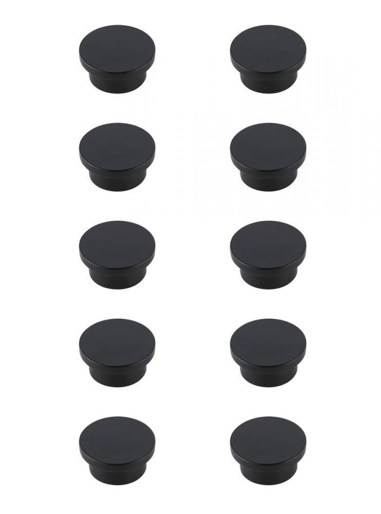 Trovon 1.6&#34; Diameter Matte Black Oversize Round Knob Multipack (Set of 10)