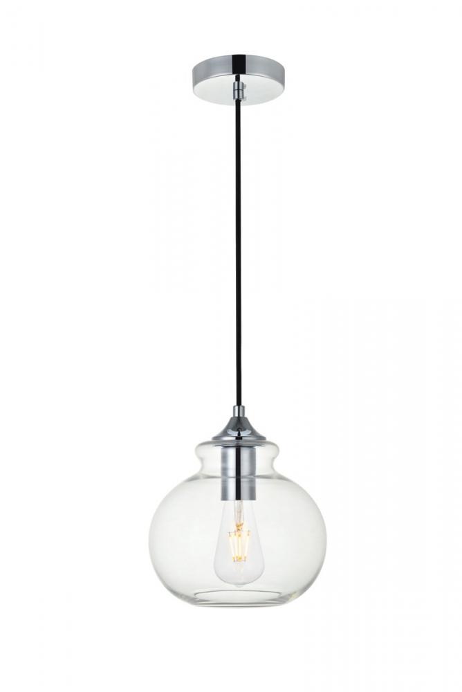 Destry 1 Light Chrome Pendant with Clear Glass