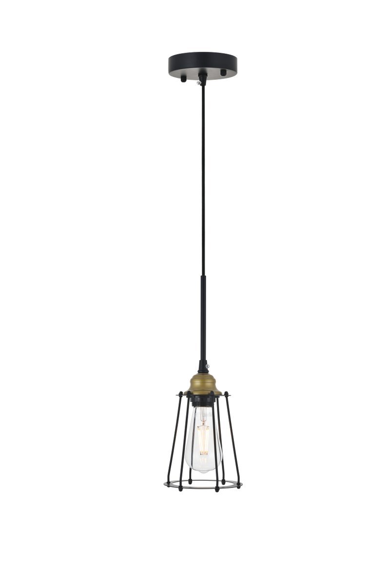 Auspice 1 light brass and black Pendant