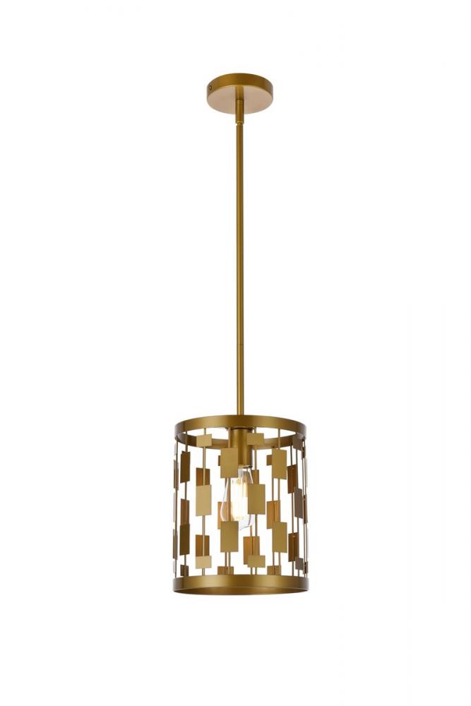 Levante 1 Light Pendant in Brass