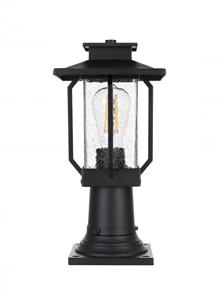 Outdoor Pole Light L7&#34; W7&#34; H15&#34; L1Black