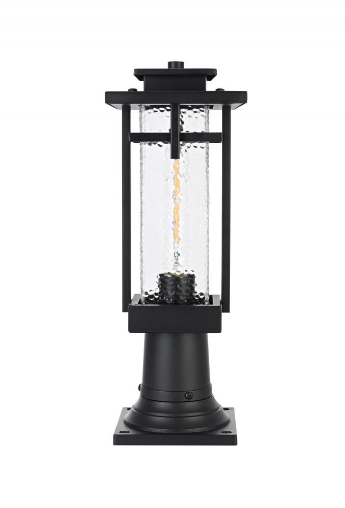 Outdoor Pole Light L6&#34; W6&#34; H17&#34; L1 Black
