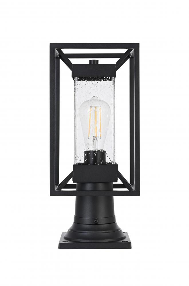 Outdoor Pole Light L7&#34; W7&#34; H16&#34; L1 Black