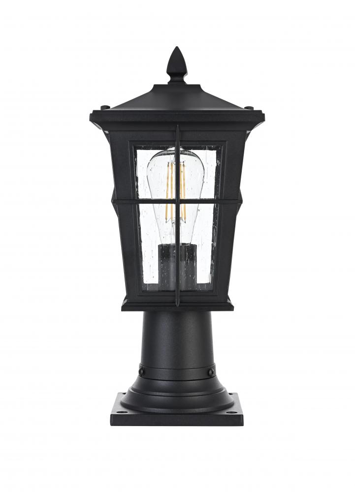 Outdoor Pole Light L7&#34; W7&#34; H16&#34; L1 Black