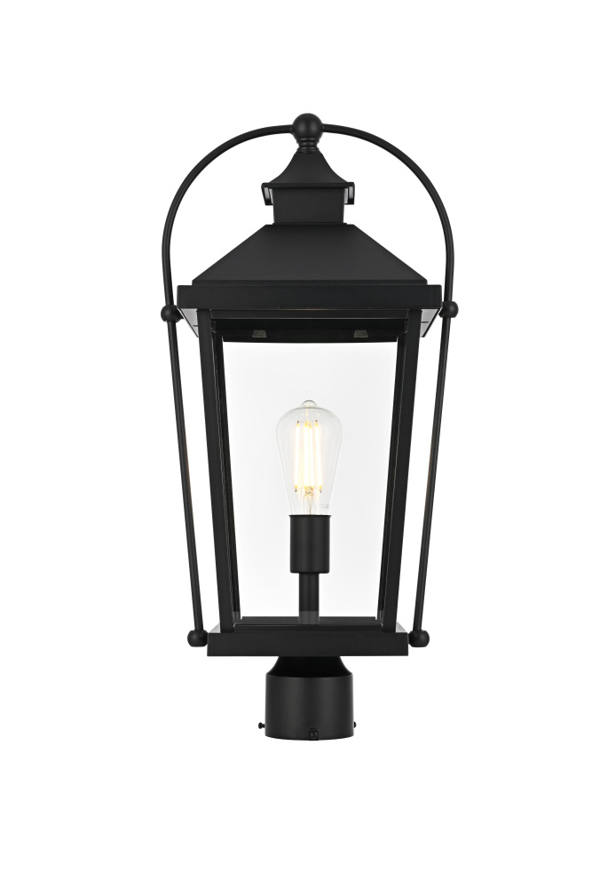 Pole Light W11&#34;xD9&#34;xH22.8&#34; Lt1/E26/60W Black