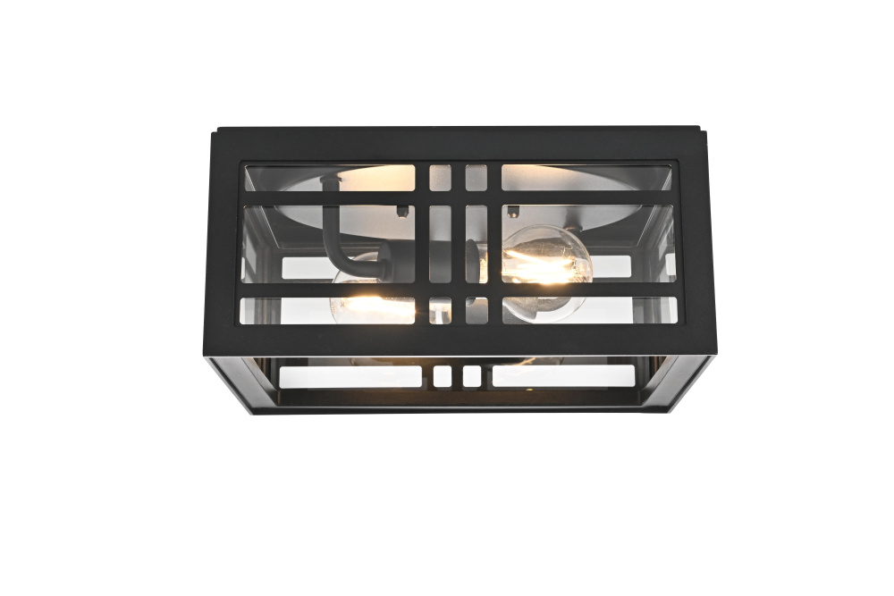 Flush Mount W11&#34;xD11&#34;xH5.2&#34; Lt1/E26/60W Black
