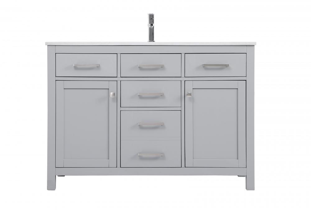 Vanity Cabinet 2dr 4dw W48&#34;xD22&#34;xH34&#34; Grey