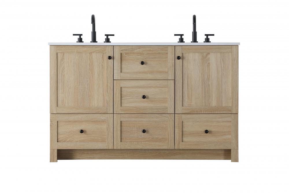 Vanity Cabinet 5Dw 2Dr 54&#34;x19&#34;x34&#34; Mango Wood
