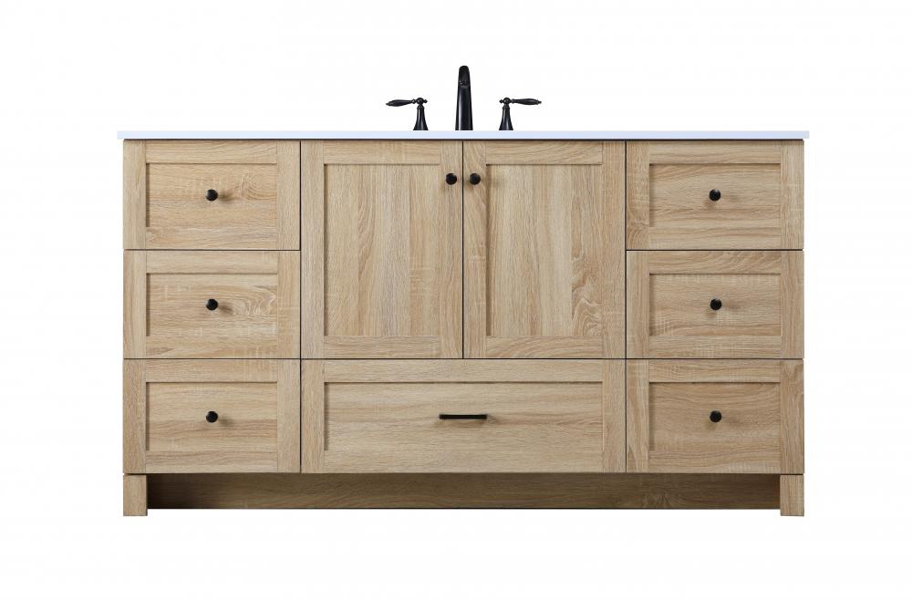 Vanity Cabinet 7Dw 2Dr 60&#34;x19&#34;x34&#34; Mango Wood