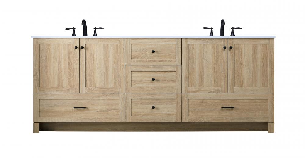 Vanity Cabinet 5Dw 4Dr 84&#34;x19&#34;x34&#34; Mango Wood