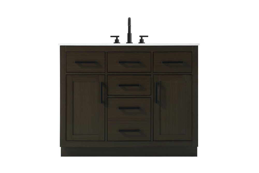 Vanity Cabinet 2Dr5Dw 42&#34;W x 22&#34;D x 35&#39;&#39;H Mocha Brown