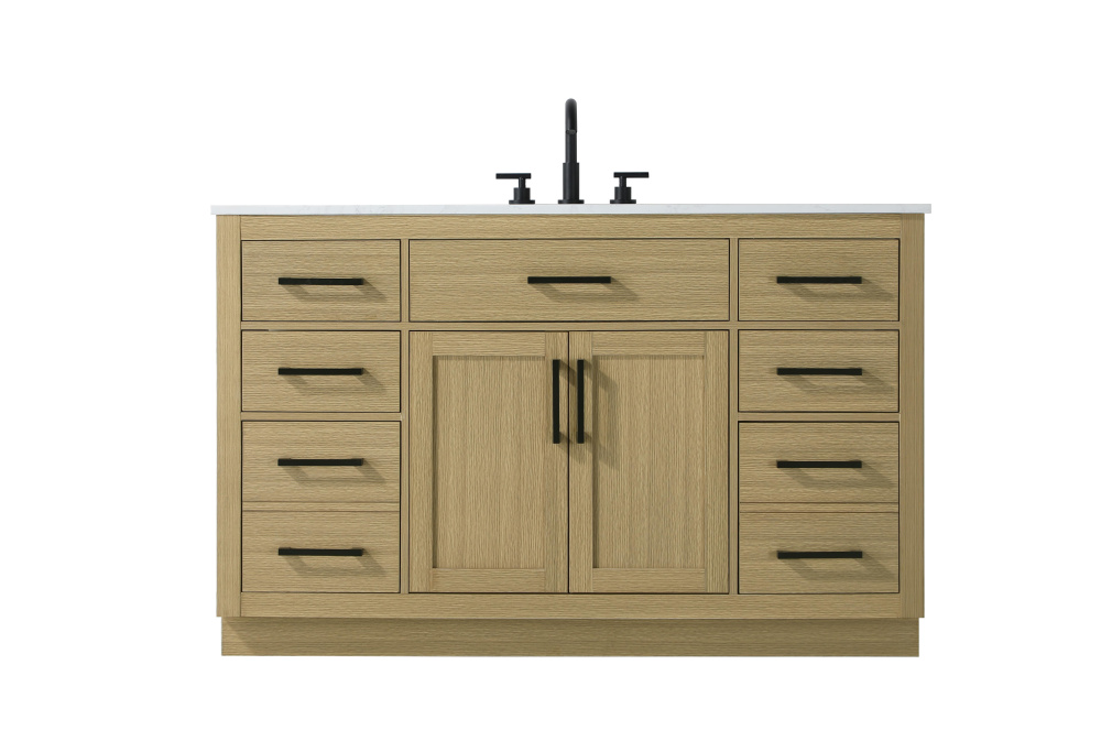 Vanity Cabinet 2Dr7Dw 54&#34;W x 22&#34;D x 35&#39;&#39;H Honey Brown
