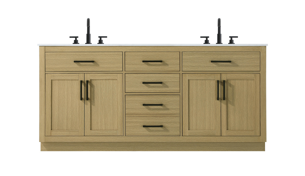 Vanity Cabinet 4Dr5Dw 72&#34;W x 22&#34;D x 35&#39;&#39;H Honey Brown
