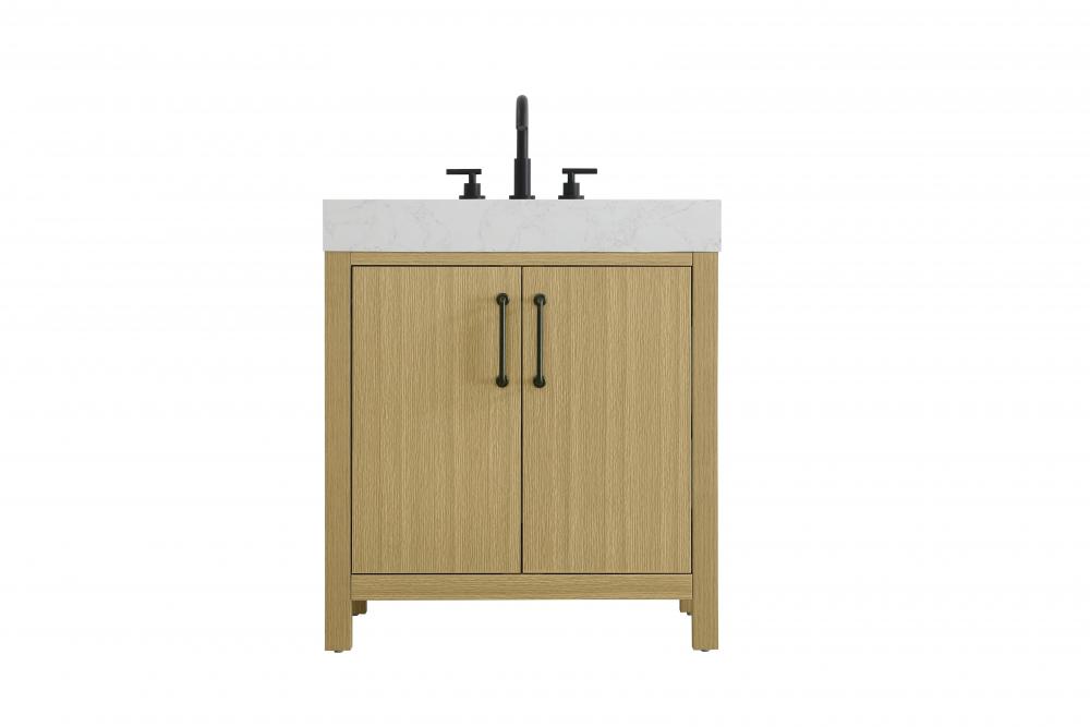 Vanity Cabinet 2DR 30&#34;W x 22&#34;D x 34&#34;H Honey Brown
